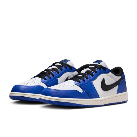 Jordan Mens 1 Retro Low OG Sneakers Color White/Black/Game Royal - Picture 3 of 6